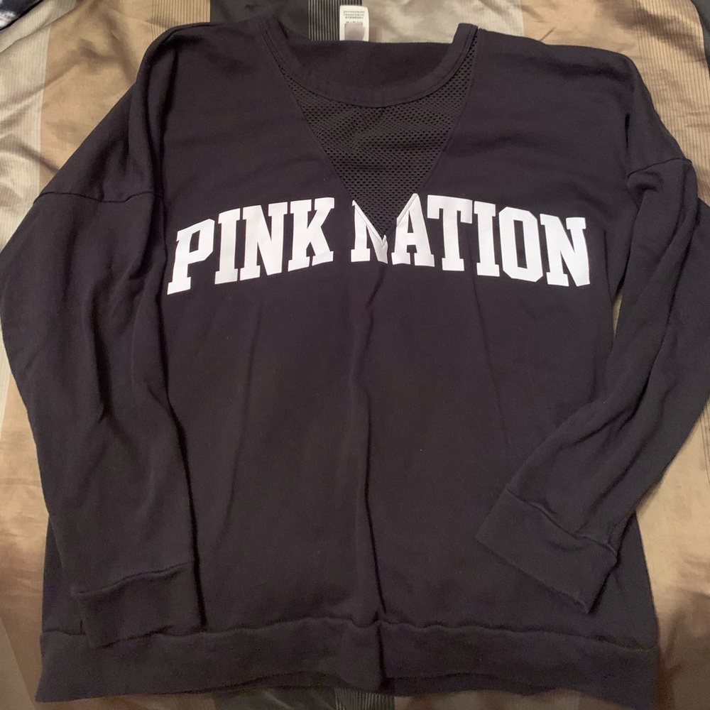 Black VS pink long sleeve shirt
